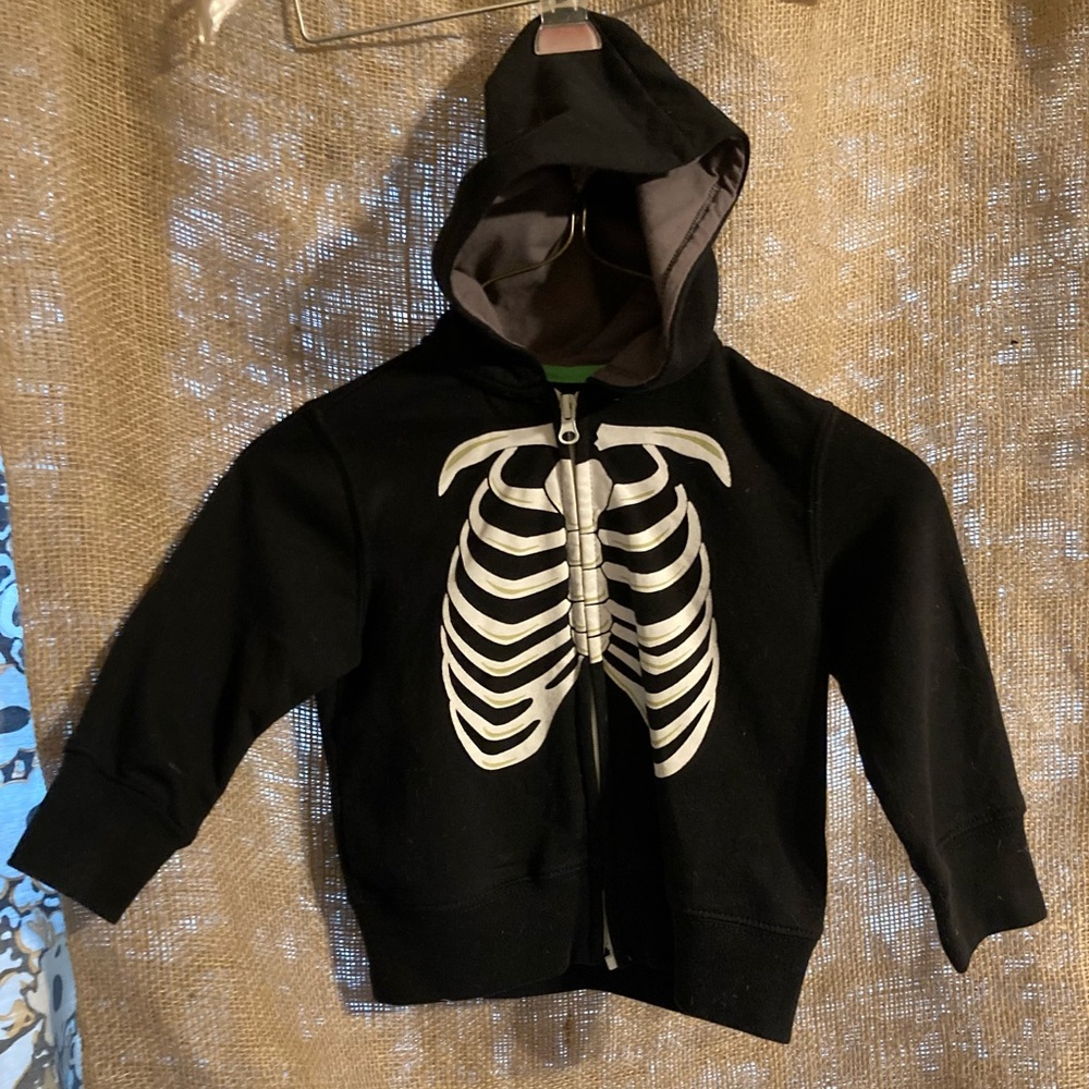 Boys skeleton zip up hoodie 24m